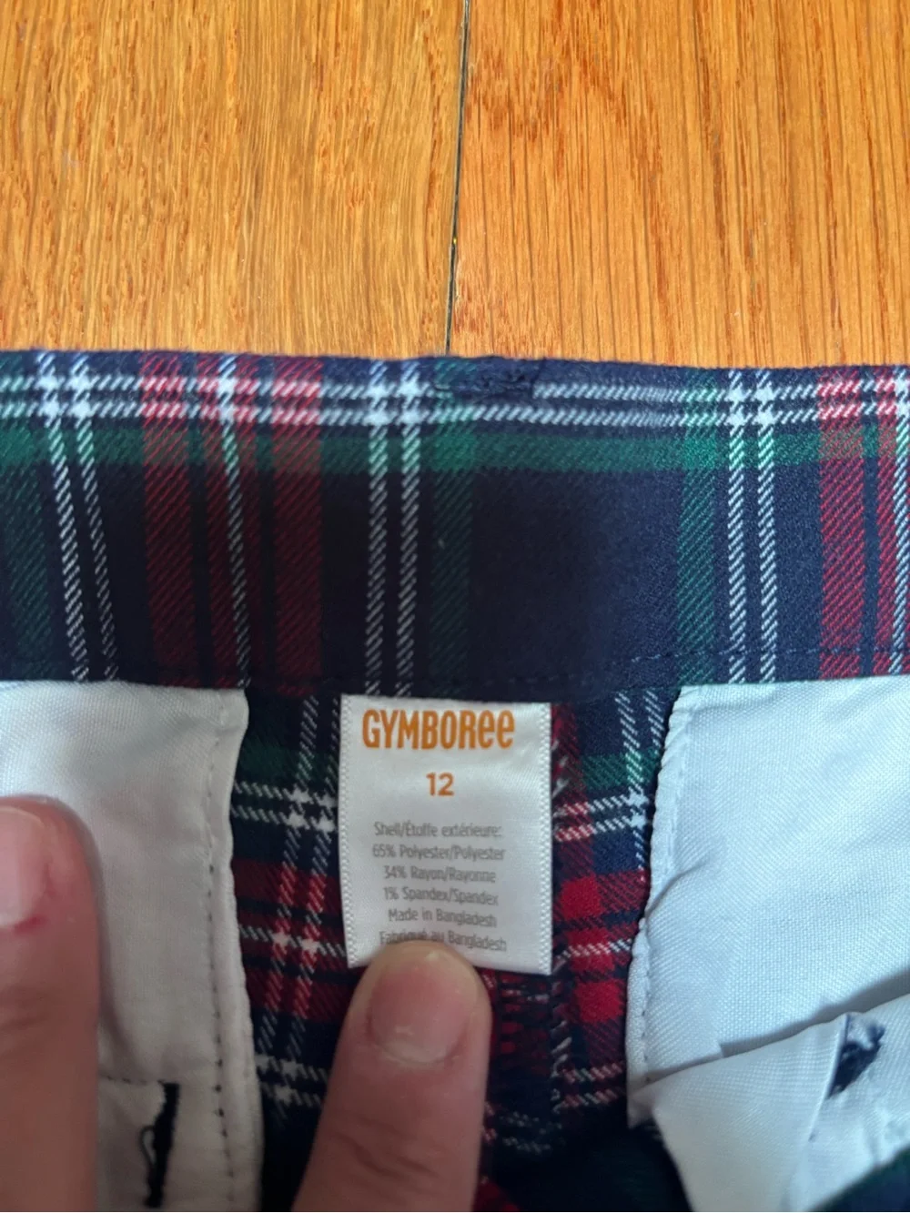 Gymboree Red & Navy Plaid Chinos
